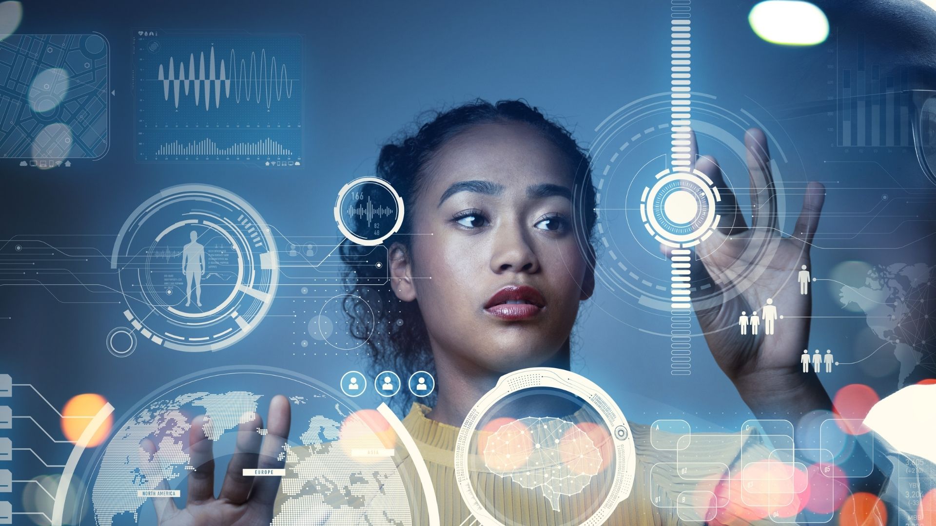 Individual works on a digital interface.